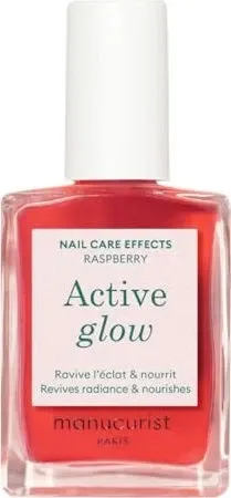 manucurist Active Glow Raspberry Nagellack 15 ml - Nagellack mit Himbeerextrakten und Süßmandelöl, revitalisiert brüchige Nägel und sorgt für einen ultraglänzenden Effekt in Pfirsichrosa.
