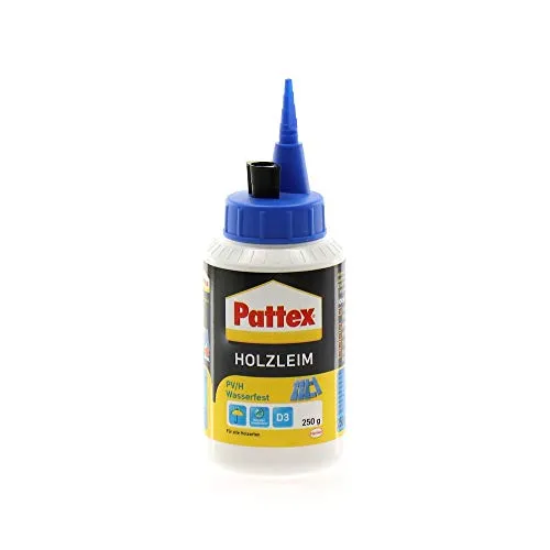 Pattex Holzleim D3 - Wasserfester Holzkleber für starke Verbindungen - Wasserfester D3-Holzleim: Ideal für feuchte Umgebungen, bietet extra starke Verbindungen für Treppen, Fenster und Massivholzprojekte.