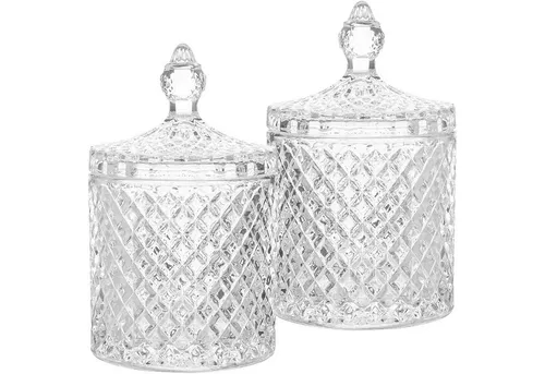 2er Set Süßigkeiten Glasdose mit Deckel 300ml - Transparente Bonbongläser - Gläser & Glaswaren, stilvolle Aufbewahrung für Süßigkeiten, ideal für den modernen Wohnstil und perfekt als Geschenk.