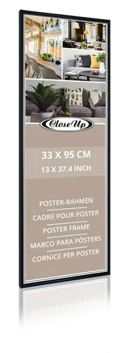 Close Up Poster-Rahmen 33 x 95 cm - Schwarz - Bilderrahmen für Poster, ideal für 33 x 95 cm große Poster, mit unzerbrechlicher PVC-Scheibe für Stabilität und Sicherheit. Schneller Bilderwechsel durch einfachen Verschluss.