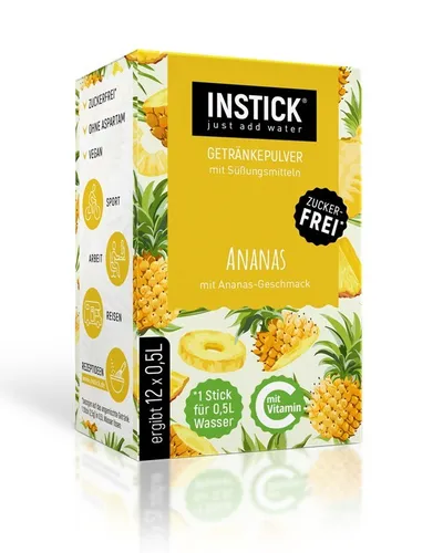 INSTICK Getränkepulver Ananas 12-er Packung (für 12 x 0,5 L)