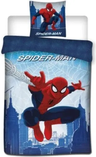 Marvel Spiderman Jungen Bettwäsche 2tlg. Set - Bettwäsche für Kinder im Comic-Design, bestehend aus einem Bettbezug (140x200 cm) und einem Kissenbezug (65x65 cm), waschmaschinen- und trocknergeeignet für einfache Pflege.