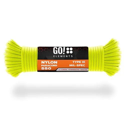 Paracord 550 Typ III | ø 4mm - 11 Kerne - max. 250 kg | 100% Nylonschnur - reißfest & extrem stabil | Nylonseil, Allzweckseil, Reepschnur & Outdoor Seil