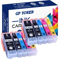 Drukerpatronen für Epson 33XL XP530 XP640 XP900 XP540 XP630 XP635 XP830, Menge:1 Set = (10 Drukerpatronen)