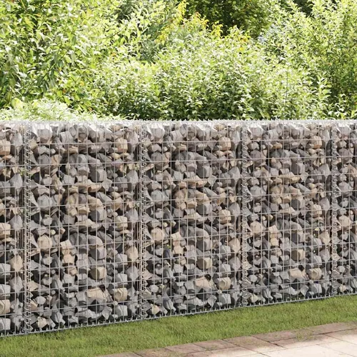 vidaXL Gabionenwand mit Abdeckung aus verzinktem Stahl 300×50×100 cm - Gabionen für Garten- und Landschaftsgestaltung, stabil und langlebig aus verzinktem Stahl, ideal zum Bau von Stützmauern, schützt vor Wind und Lärm.
