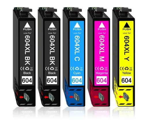 XL Patronen für Epson XP-2200 5er Set 604 - Kompatible Inkjet-Patronen für Epson-Drucker, inklusive Schwarz, Cyan, Magenta und Gelb. Hohe Druckqualität und optimale Leistung für Ihre Druckbedürfnisse.