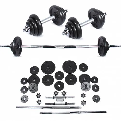 SPORTINATOR "Machine" 2-in-1 Kurz + Langhantel Set 40 kg mit Koffer 170754784-170754781