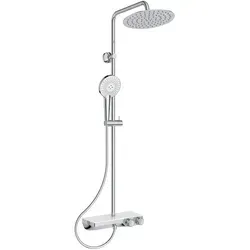 Ideal Standard Duschsystem „Ceratherm S200“ - Brausegarnituren mit ergonomischer Bedienung, Glasablage und schneller Temperaturregelung für ein komfortables Duscherlebnis.