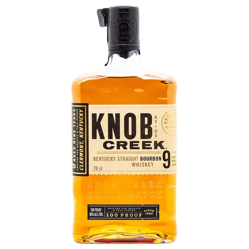 Knob Creek 9 Years Bourbon Whiskey 0,7l - Hochwertiger Kentucky Straight - Whisky, 9 Jahre gereift mit intensiven Aromen von Karamell und Eiche, perfekt für Kenner und Genießer.