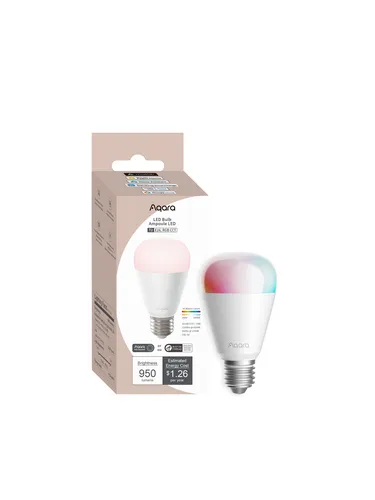 Aqara LED Bulb T2 (RGB, CCT, E27) - LED-Lampe mit Dual Connectivity, energieeffizient und ideal für stimmungsvolle Beleuchtung in jedem Raum.