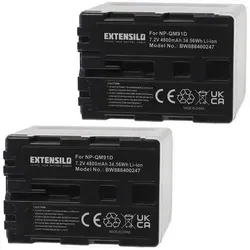 EXTENSILO 2x Akku für Sony MVC-CD400, MVC-CD500, MVC-CD250, MVC-CD300, MVC-CD350 - Hochwertiger Li-Ion Wechsel-Akku (4800 mAh, 7,2 V) für Ihre Kamera. Ideal für längere Aufnahmen, kompatibel mit mehreren Modellen, erfüllt alle Sicherheitsstandards.