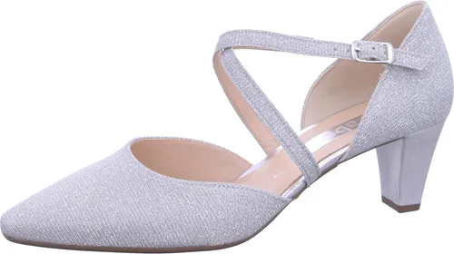 Gabor Shoes Damen 01.363.61 Pumpe, Silber, 39 EU - Damen-Pumps aus hochwertigem Echtleder mit elegantem Trichterabsatz von 5 cm, perfekt für schicke Anlässe und den komfortablen Auftritt.