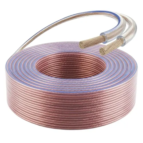 VENTON [Test SEHR GUT, Note 1.1] 100m VOLLKUPFER HQ Lautsprecherkabel 2x2,5 mm², Passiver Subwoofer Kabel, Lautsprecher Audio Kabel, Kupfer Boxenkabel für HiFi Anlage Surround Sound System Auto