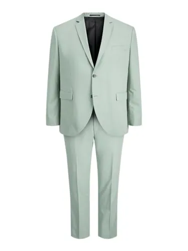 Jack & Jones PlusSize Anzug JPRFRANCO SUIT NOOS PLS (2-tlg) - Modischer 2-teiliges PlusSize Anzug in Iceberg Green, perfekt für besondere Anlässe. Pflegeleicht und elastisch für optimalen Tragekomfort. Slim Fit Passform sorgt für einen modernen Look.
