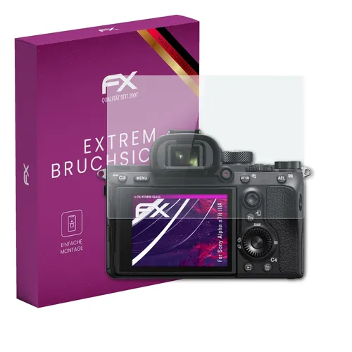 atFoliX Glasfolie für Sony Alpha a7R IIIA Panzerfolie 9H Schutzpanzer