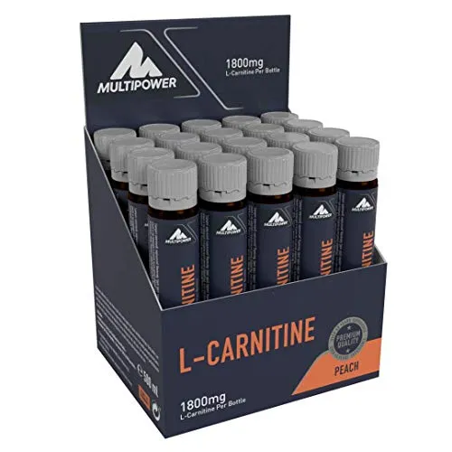 Multipower L-Carnitin Liquid, 20 x 25 ml Ampullen, Peach - MHD 31.07.2025