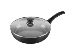 Ballarini Schmorpfanne Bologna Granitium Ceramic - Runde Pfanne, backofengeeignet, mit hitzebeständigen ergonomischen Griffen und PFAS-freier Beschichtung für gesundes Kochen.