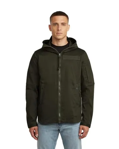 G-Star Raw Regular Fit Regenjacke 'Batt' in Anthrazit, Größe M - Herren Regenjacke im Regular Fit für hohen Tragekomfort. Der Baumwoll-Mix sorgt für eine weiche Oberfläche. Mit Kapuze und praktischen Eingrifftaschen ideal für den Alltag.
