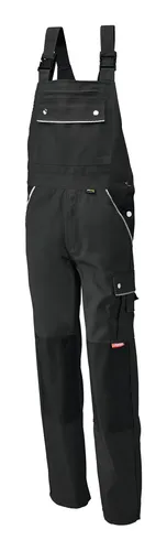 Planam Latzhose Canvas 320 g/m² Größe 54 Schwarz - Robuste Latzhose aus strapazierfähigem Canvas, ideal für Handwerk und Bau mit hohem Tragekomfort und praktischen Taschen.