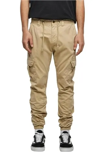 Urban Classics Herren Cargo Jogging Pants Hose, sand, 4XL - Wanderhosen mit stylischem Slim Fit und praktischen Cargo Taschen, aus 100% Baumwolle für höchsten Tragekomfort – ideal für aktive Abenteuer und Freizeit.