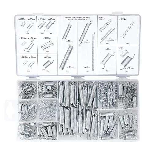 Stück Feder Sortiment Set Kit, Zugfedern, Schwingfeder, Edelstahl Druckfeder, Stahlfedern mit Box 200