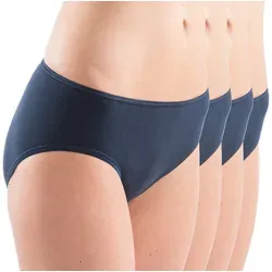 HERMKO Midislip 1031 (Pack, 4er) Bio-Baumwolle Jazz-Pant Form Übergröße weich, elast. Abschluss basic blau 36/38 (S)