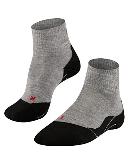 FALKE Herren Wandersocken TK5 Wander Short M Sso Wolle Funktionsmaterial antiblasen dünn 1 Paar, Grau Light Grey 3403, 39-41
