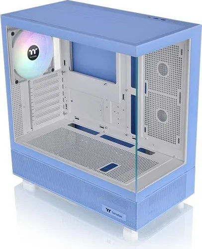 View 270 TG ARGB Tower-Gehäuse - Stylisches hellblaues PC-Gehäuse mit 2x Tempered Glass, ideal für E-ATX-Mainboards und bietet Platz für eine optimale Kühlung.