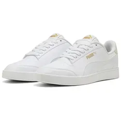 PUMA Unisex Puma Shuffle Sneaker, Puma White-Puma Team Gold, 44 EU - Herren-Sneaker mit flachem Absatz und hochwertigem synthetischem Obermaterial für optimalen Komfort und stylisches Design.