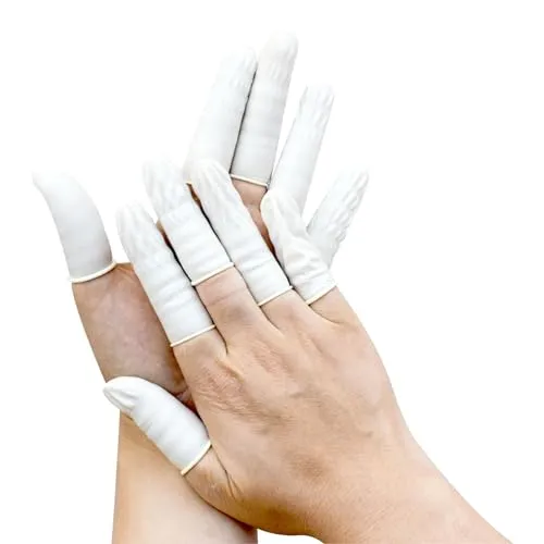EUROPAPA® 100x Fingerlinge Latex, Fingerschutz, Antistatisch Allgemeine Fingerlinge aus Gummi für Kosmetik, Reinigung (Weiß, M)