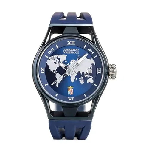 Locman Italy Herrenuhr Automatic Amerigo Vespucci Ref. 0537B - Elegante Herrenuhr mit automatischem Uhrwerk, gefertigt aus hochwertigem Stahl und Silikon. Perfekt für stilbewusste Träger, die Wert auf Präzision und Design legen.