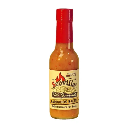  Scovilla´s 148ml Hot Gourmet Chili Sauce Barbados Excite,Chilisoße 33,72€/L