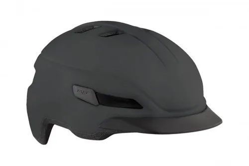 MET Corso Stadthelm Schwarz L - Fahrradhelm mit In-Mould-Konstruktion und integriertem LED-Rücklicht für optimale Sichtbarkeit. Ideal für urbane Fahrer, bietet der Helm zusätzlichen Schutz und kommt mit zwei abnehmbaren Visiere für individuellen Stil.