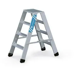ZARGES LM-Stehleiter Z500 Seventec 2x4 Stufen - Leiter, 2x4 Stufen mit tiefen, rutschsicheren Stufen für sicheren Stand und hohe Stabilität durch klappbare Metallverbindung. Ideal für professionelle Anwendungen.