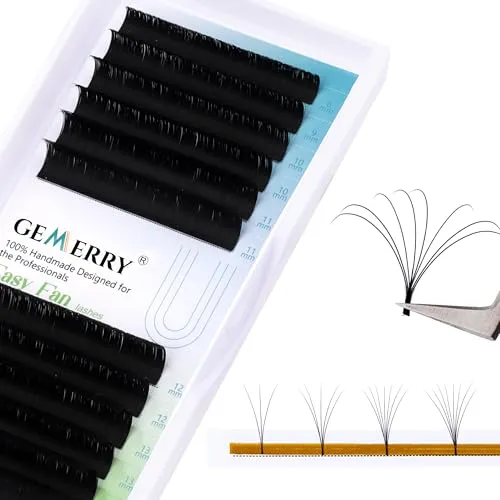 D curl 0,07 Selbstfächernde Wimpern Volumentechnik Wimpernverlängerung Easy Fan 3D 5D 8D 10D -Länge 8-14mm Mix- Wimpernextensions Volumen Wimpern Lash Extensions von GEMERRY (0.07-d curl-mix)