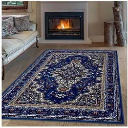 OTTO home Teppich Oriental, rechteckig in Blau, 160x230 cm - Hochwertiger Teppich mit orientalischem Design, maschinell gewebt aus strapazierfähigem Kunstfaser. Pflegeleicht und ideal für jedes Zuhause, sorgt für Gemütlichkeit und Stil.