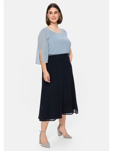 Sheego Sommerrock in Marine - Große Größen - Eleganter Sommerrrock in leicht ausgestellter Form, ideal für warme Tage. Bequem und figurumspielend für einen perfekten Look.