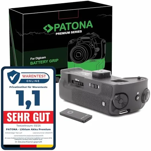 PATONA Premium Batteriegriff für Panasonic G85/G80 (DMW-BGG1RC) - Foto- & Video-Zubehör mit ergonomischem Design für bessere Handhabung und längere Akkulaufzeit bei Fotosessions.