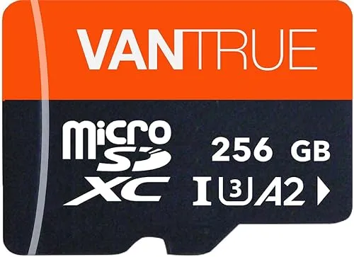 VANTRUE 256GB microSD Speicherkarte, UHS-I U3 4K, inkl. Adapter, Kompatibel mit Dashcam, Smartphone, Tablet, Action Camera und Überwachung Kamera (256G)