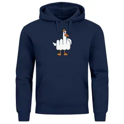 MoonWorks® Hoodie Herren mit Möve Mittelfinger Print - Fun-Kapuzenpullover mit witzigem Möwe-Design und frechem Statement Print. Ideal für alle, die humorvolle Botschaften lieben. Super softer Materialmix für hohen Tragekomfort!