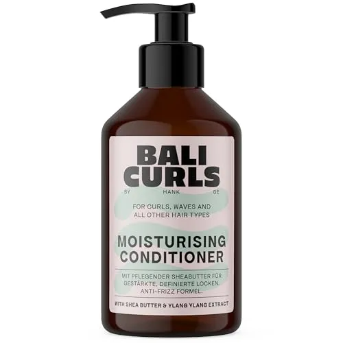BALI CURLS Moisturising Conditioner – Feuchtigkeitsspendende Spülung mit Sheabutter, Kokosöl und Ylang-Ylang-Extrakt zur Pflege von Naturlocken – Vegane Haarspülung für trockenes Haar – 250ml