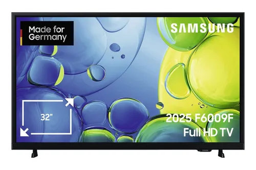 SAMSUNG GU32F6009FUXZG Smart-TV 32 Zoll - LED-Fernseher mit Full HD Auflösung (1920 x 1080 Pixel) und energiesparendem Betrieb, ideal für gemütliche Filmabende.