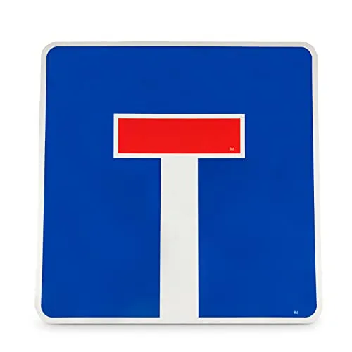 Verkehrszeichen Sackgasse Typ 1 - Retroreflektierend - Sicherheitsschilder aus Aluminium, 42 x 42 cm, Made in Germany für optimale Sichtbarkeit und Sicherheit im Straßenverkehr.