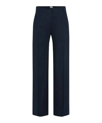 Brax Damen Culotte Style MAINE S NAVY - Stoffhosen aus reinem Leinen, ideal für einen lässigen Look und angenehmen Tragekomfort in Größe 38K.