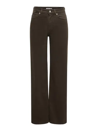 Only Wide Leg Jeans 'MADISON BLUSH' in Dunkelbraun, Größe XS/32 - Bequeme Damen Wide Leg Jeans von Only, Modell 'Madison Blush'. Hoher Bund und lockere Passform für optimalen Tragekomfort. Vielseitig kombinierbar für jeden Anlass.