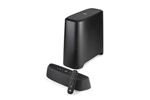 Polk Audio MagniFi Mini AX ultrakompakte TV-Soundbar, Wireless Subwoofer, Dolby Atmos, DTS:X, HDMI eARC, Bluetooth, AirPlay 2, Google Chromecast - Schwarz