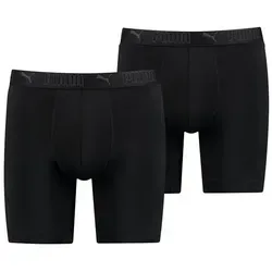 PUMA Herren SPORT MICROFIBER LONG BOXER 2P - Unterhosen aus Recyclingmaterialien, geruchshemmend und mit Feuchtigkeitstransport für optimalen Tragekomfort beim Sport.