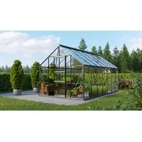 Vitavia Gewächshaus "Meridian 1 11500" schwarz, 11,5 m² - Garten-Zubehör mit Aktionsangebot: Inklusive über 100 Euro Zubehör wie Hygrometer und Min-Max Thermometer für perfekte Pflanzenpflege.