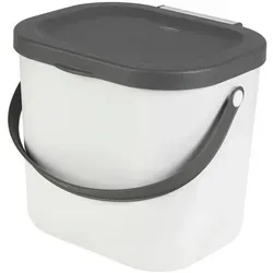 Rotho Abfallsammler Albula, Weiß, Kunststoff, 6 L, 23.5x20x20.8 cm, Blauer Engel, Reach, DIN EN ISO 9001, Küchen, Küchenausstattung, Mülleimer