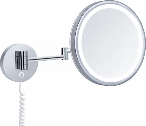 DEUSENFELD KL50CT - Premium LED Kosmetikspiegel, CTT - stufenlos einstellbarer Farbton von 2700-6500K, LED Touch-Control, 5x Vergrößerung, Ø25cm, verdeckte Befestigung, verchromt